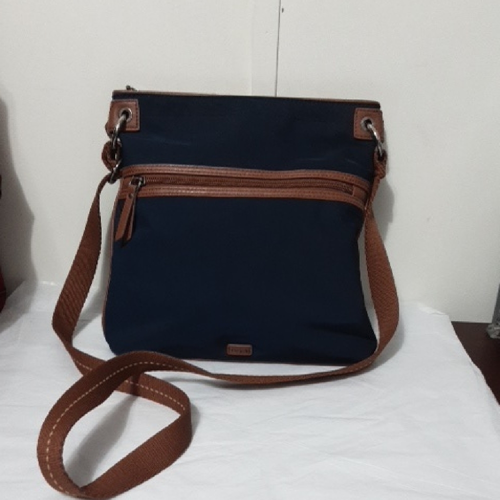 THE SAK Esperato Navy and Brown‎ Nylon Crossbody Bag